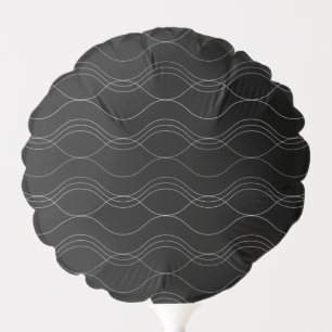 Silver, elegant, cool, modern, simple wavy pattern balloon