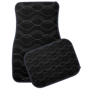 Silver, elegant, cool, modern, simple wavy pattern car floor mat