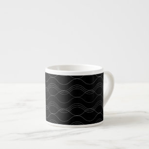 Silver, elegant, cool, modern, simple wavy pattern espresso cup