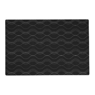 Silver, elegant, cool, modern, simple wavy pattern placemat