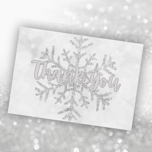 Silver Elegant Corporate Business Holidays Thank You Card