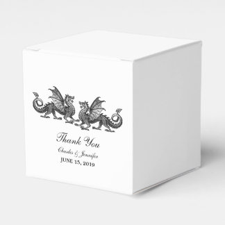 Silver Elegant Dragons Wedding Favor Boxes