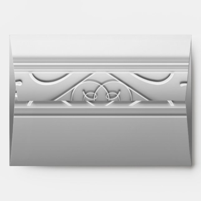 Silver Elegant Glamour Wedding Invitation Envelope (Back (Top Flap))