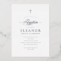 Silver Elegant Gold Cross Calligraphy Baptism