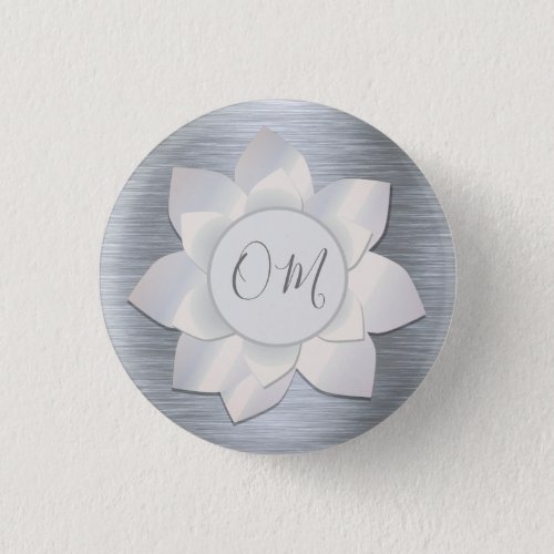 Silver Elegant Lotus OM Button