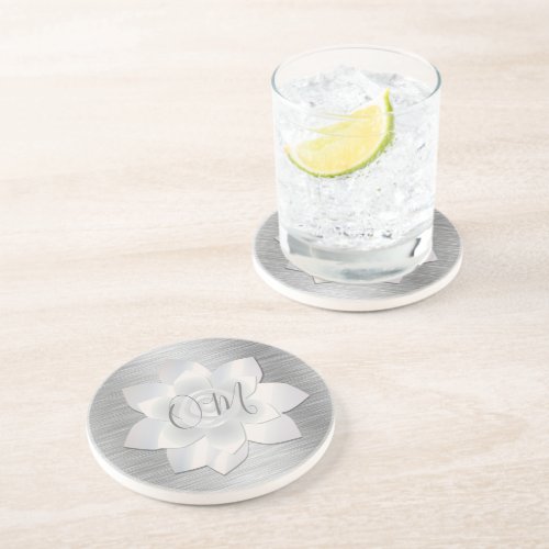 Silver Elegant Lotus OM   Coaster