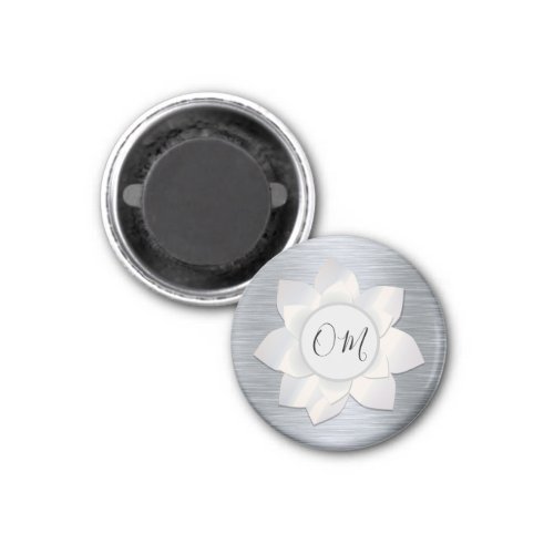 Silver Elegant Lotus OM Magnet