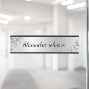 Silver Elegant Modern Professional Office Door Sign