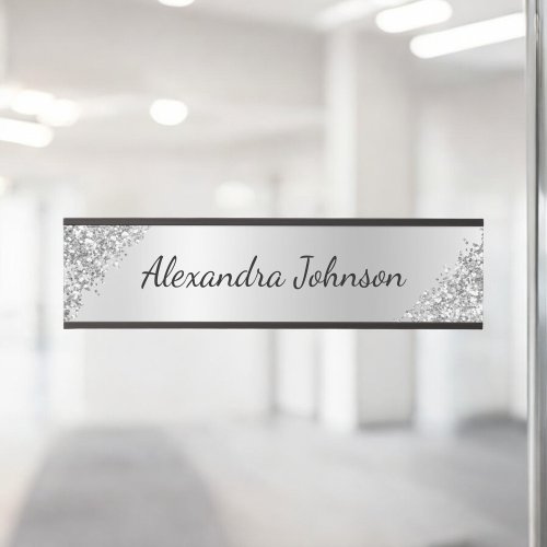 Silver Elegant Modern Professional Office Door Sign