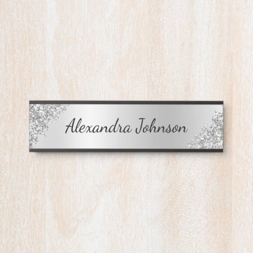 Silver Elegant Modern Professional Office Door Sign