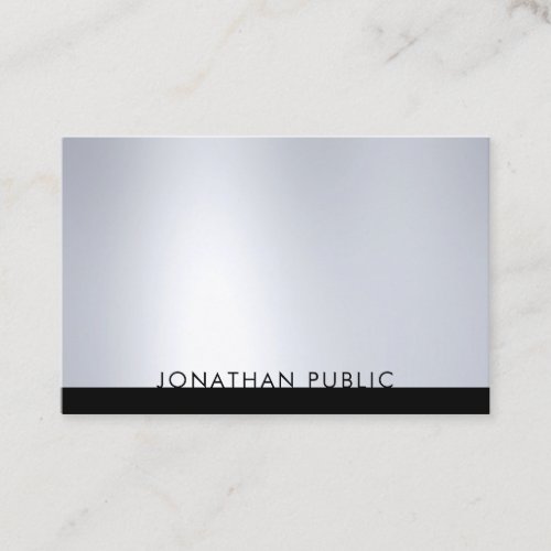 Silver Elegant Professional Modern Trendy Template Business Card