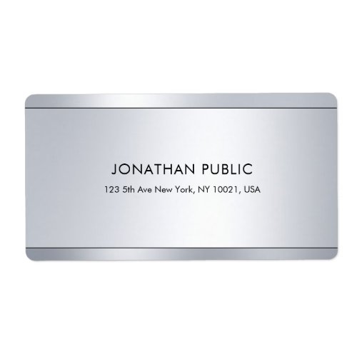 Silver Elegant Professional Shipping Address Label