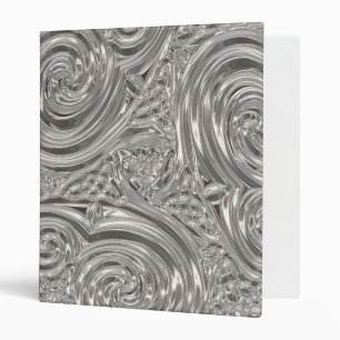 Silver elegant victorian art nouveau 3 ring binder
