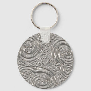 Silver elegant victorian art nouveau keychain
