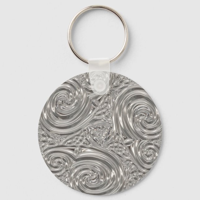 Silver elegant victorian art nouveau keychain (Front)