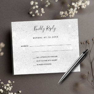 Silver elegant wedding RSVP budget Flyer
