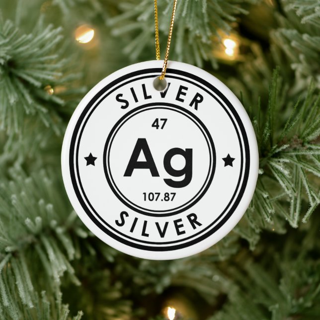 Silver Element Ceramic Ornament (Tree)