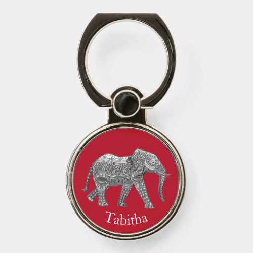 Silver Elephant Phone Ring Stand