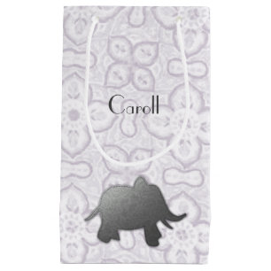 silver elephant - white - gift bag