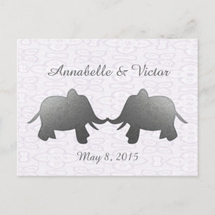 silver elephant - white postcard