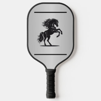 Silver-Embellished Equestrian Pickleball Paddle