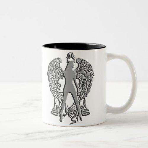 Silver Emboss Serpent Angel Mug