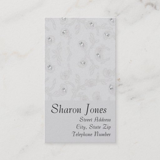 Customizable Silver Embossed Business Cards