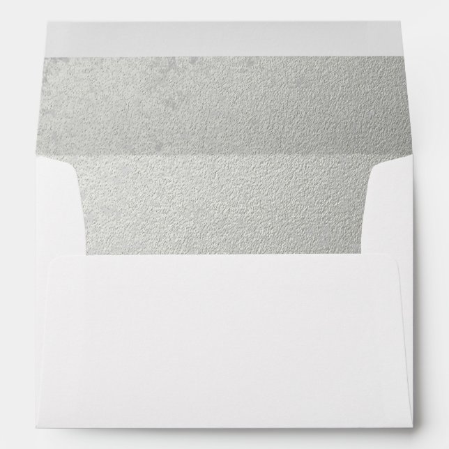 Silver Embossed-effect Lined Envelope (Back (Bottom))