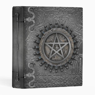 Silver Embossed Pentacle Pagan Wiccan Mini Binder