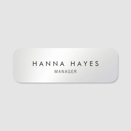 Silver Employee Name Tag