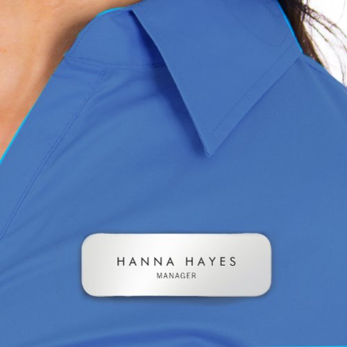 Silver Employee Name Tag