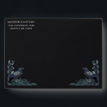 Silver Enchanted Gothic Raven Floral Wedding Envelope<br><div class="desc">Elegant and gothic wedding design with ravens and foliage. This design features dark blue ravens with gold accents. The silver featured in this product is NOT REAL FOIL. Matching Items in our shop for a complete party theme.</div>