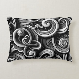 Silver Energy Swirls Accent Pillow