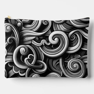 Silver Energy Swirls Accessory Pouch