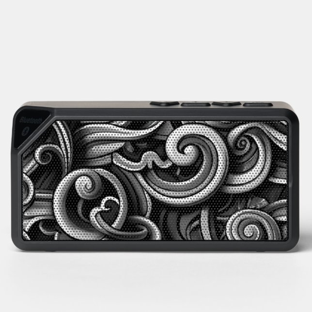 Silver Energy Swirls  Bluetooth Speaker (Front)