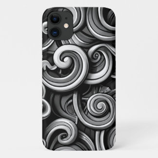 Silver Energy Swirls iPhone 11 Case