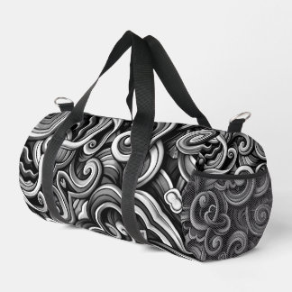 Silver Energy Swirls  Duffle Bag
