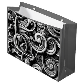 Silver Energy Swirls  Large Gift Bag