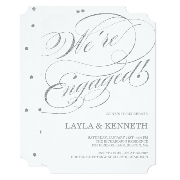 Silver Engagement | Engagement Party Invitation