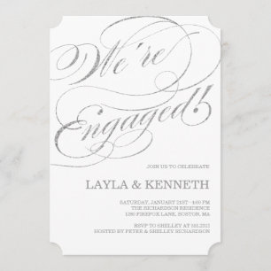 Silver Engagement Engagement Party Invitation