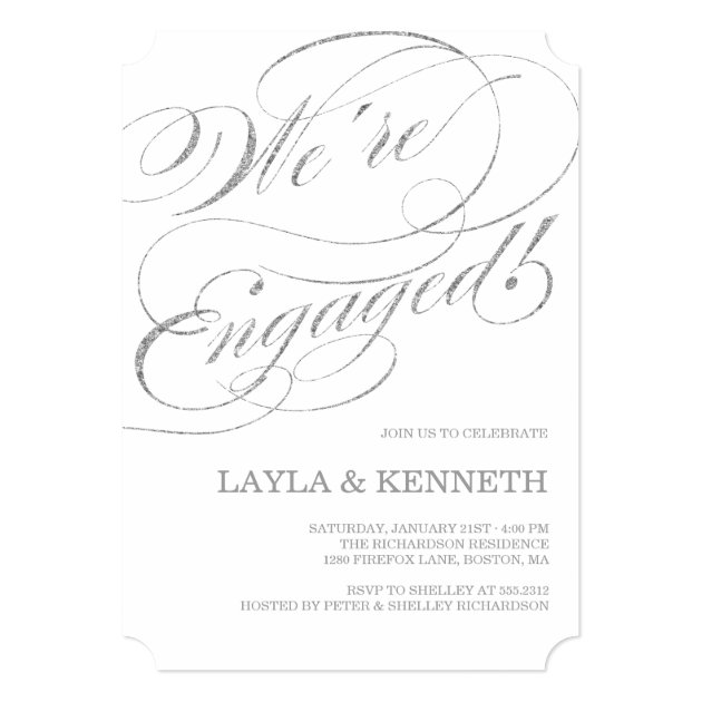 Silver Engagement | Engagement Party Invitation
