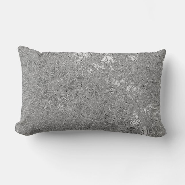 Silver Etched Orchids Design, Lumbar Pillow (Front)