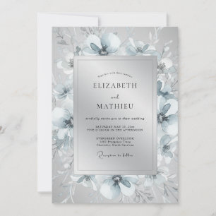 Silver Ethereal Winter Wedding Invitation