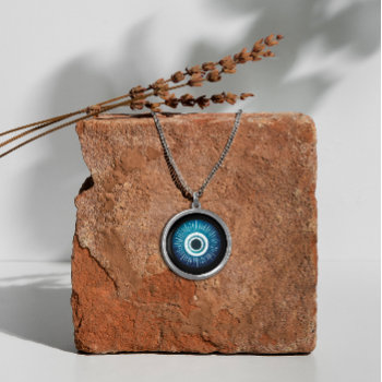 Silver Evil Eye Necklace - Symbol Of Protection by Gorjo_Designs at Zazzle