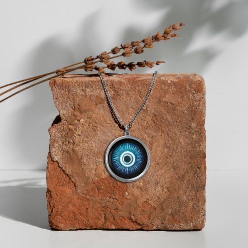 Silver Evil Eye Necklace _ Symbol of Protection