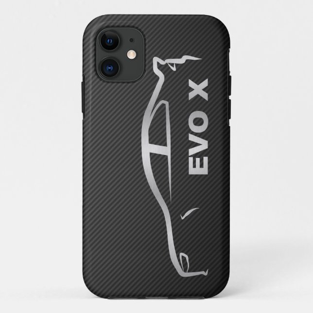 Silver Evo X Silhouette Logo Case-Mate iPhone Case (Back)