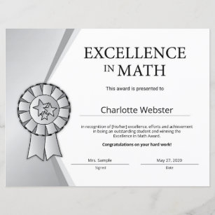 Math Awards Certificates Zazzle