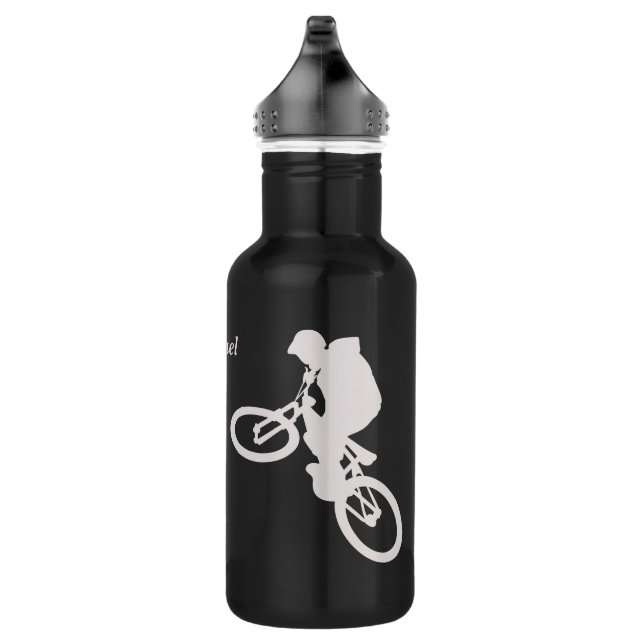 Silver Extreme Cyclist Personalized Water Bottle (Right)