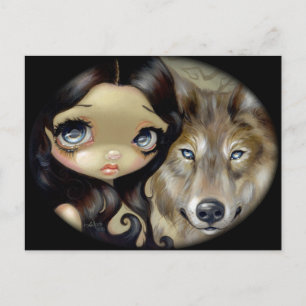 "Silver Eyed Wolf" Postcard