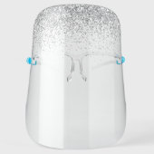 Silver Fading Waterfall Glitter Face Shield (Front)